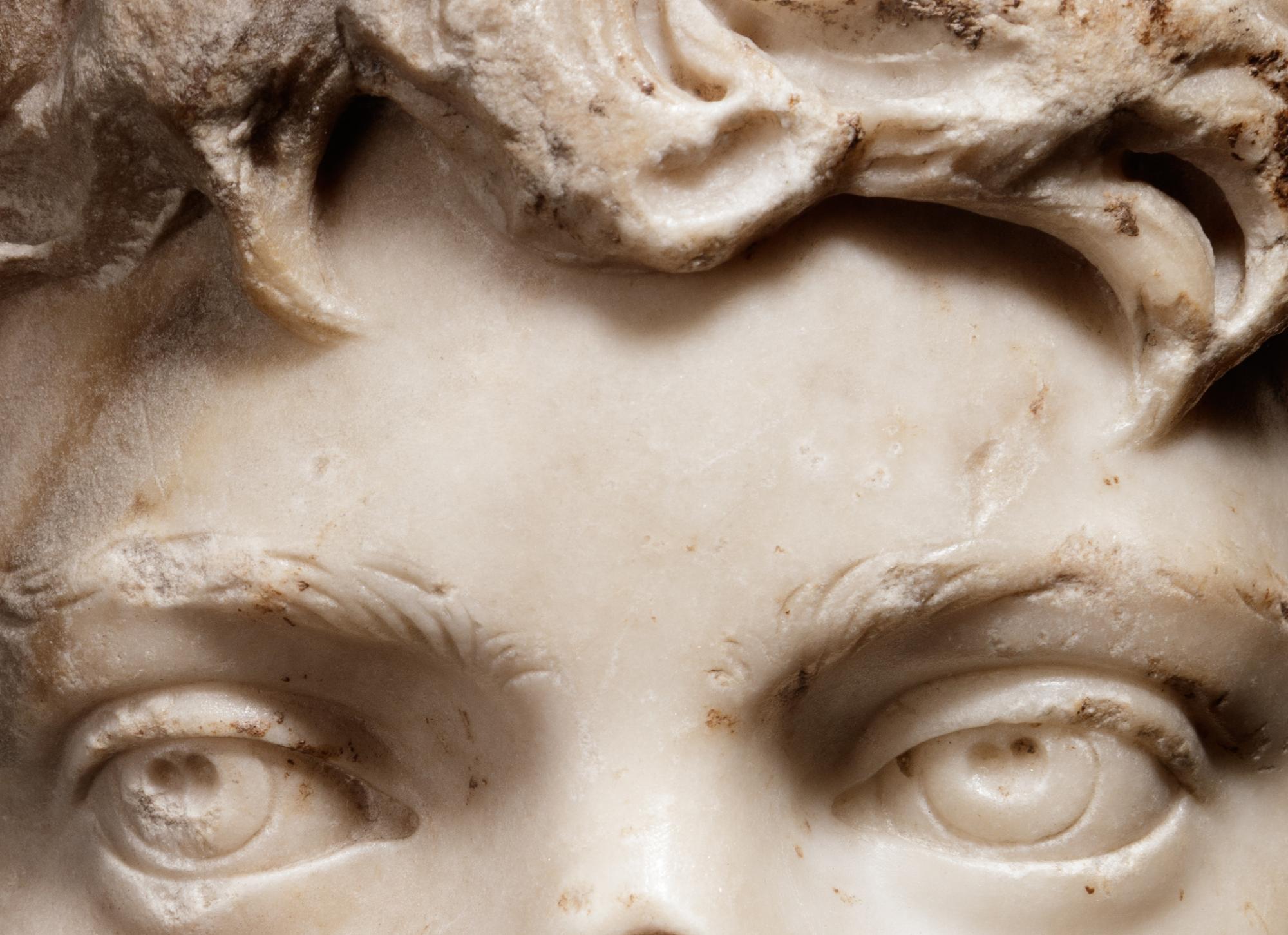 A Roman Marble Portrait Head of the Young Caracalla