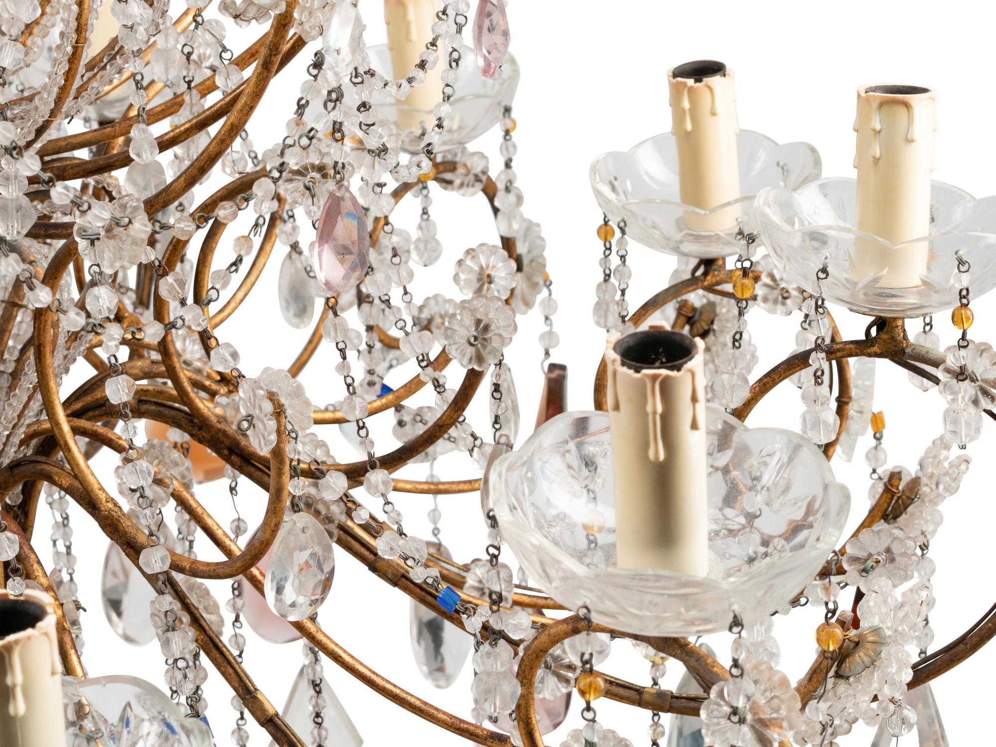 An Italian Beaded Twelve-Light Chandelier