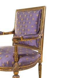 A Pair of Louis XVI Style Giltwood Fauteuils