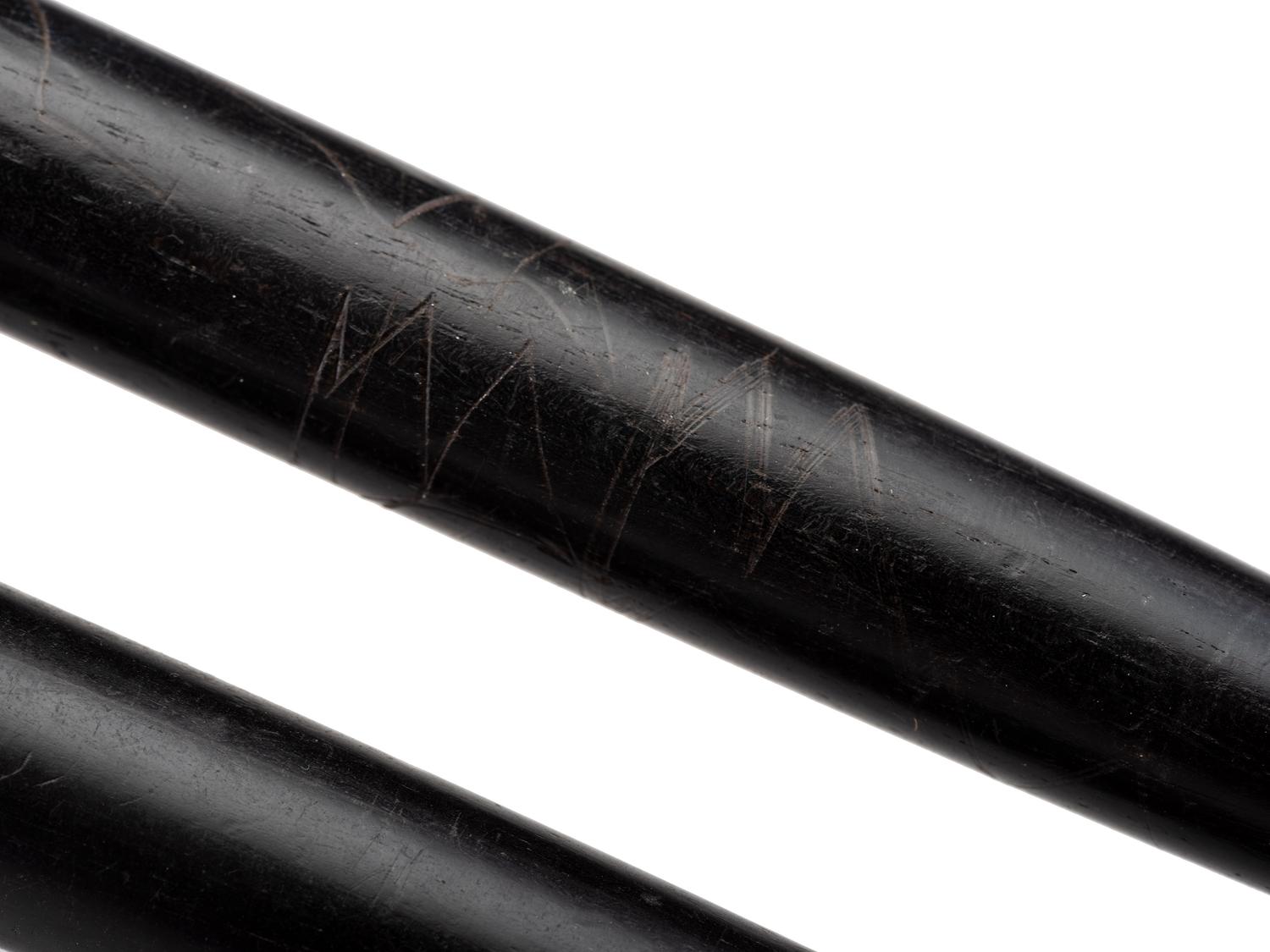 [CIVIL WAR]. A pair of rosewood drumsticks and carriage.