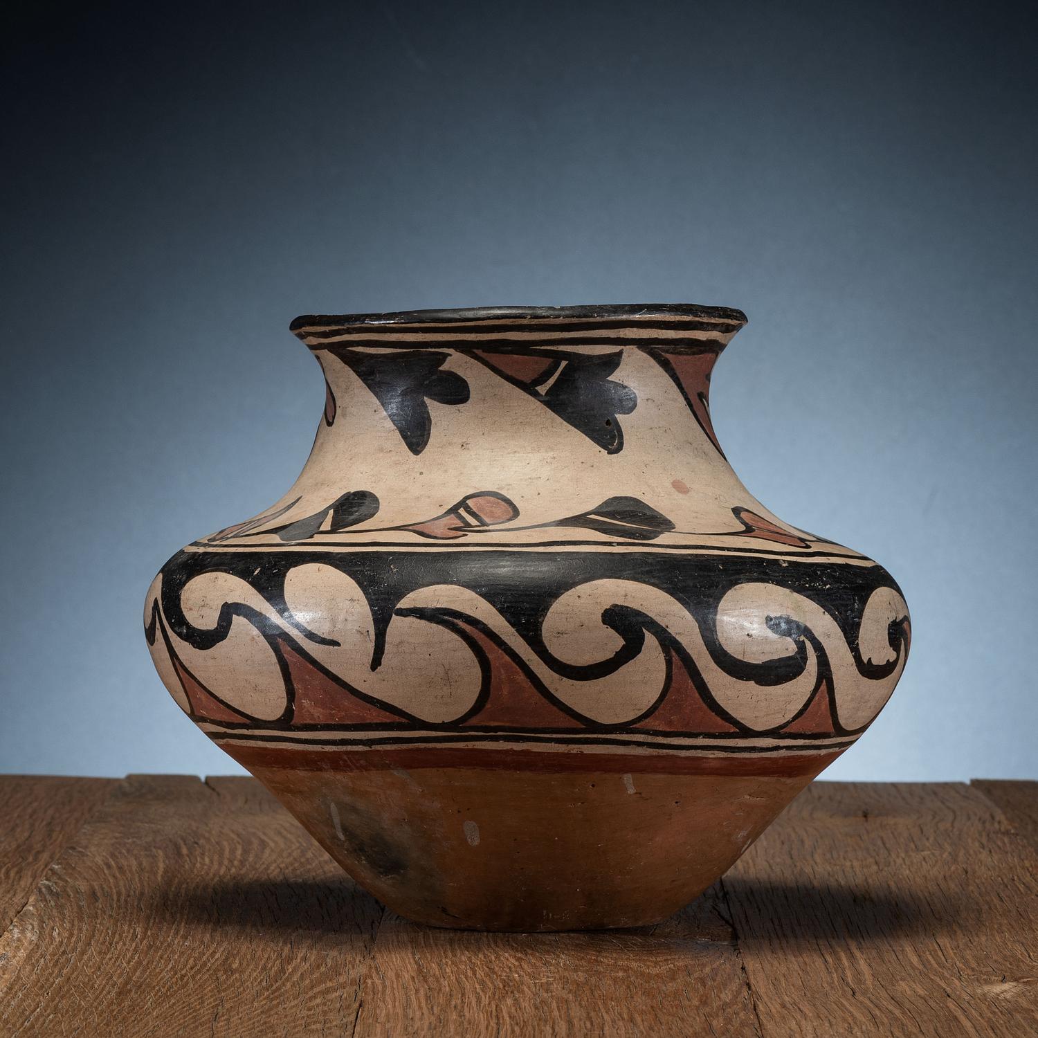 San Ildefonso Polychrome Pottery Jar
