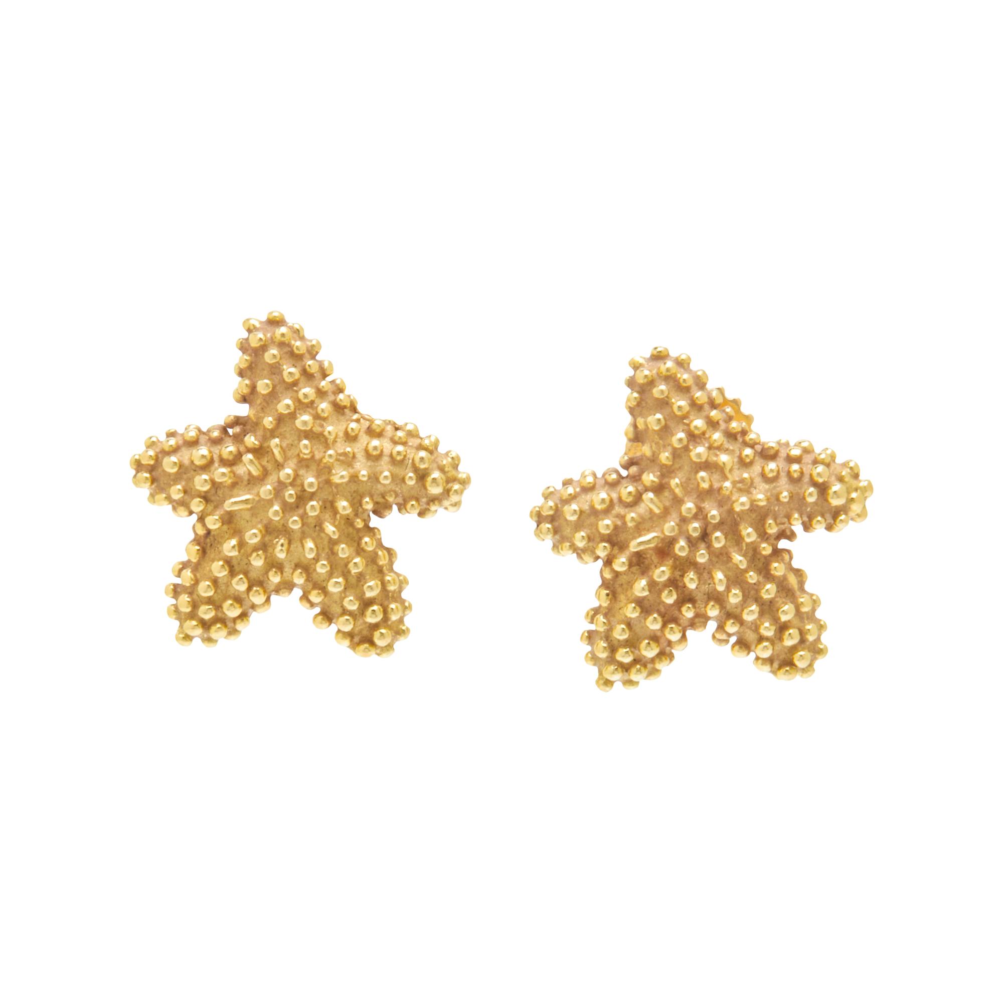 TIFFANY & CO., YELLOW GOLD STARFISH EARRINGS