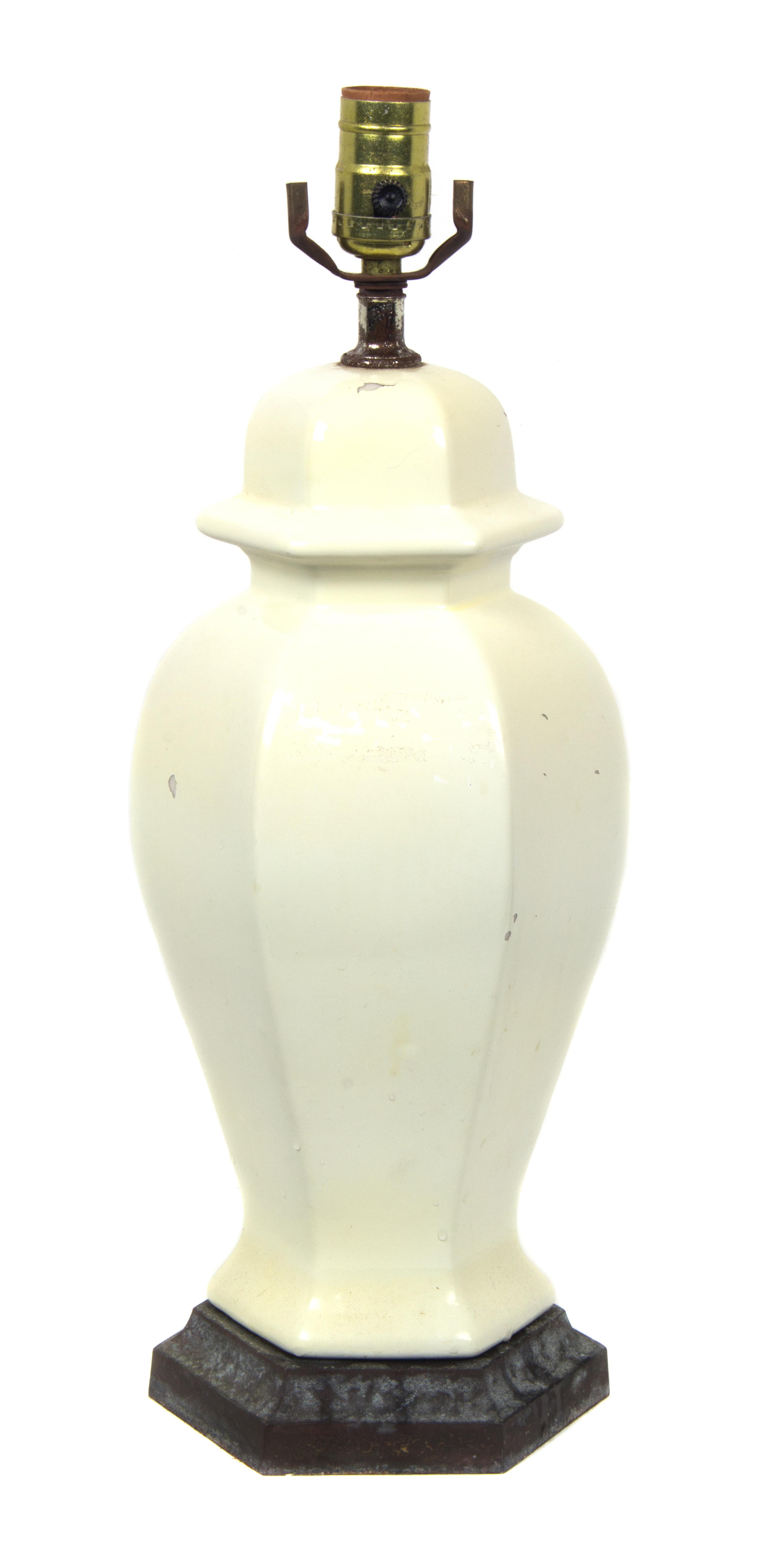 A Ceramic Vase Height overall 19 inches.
