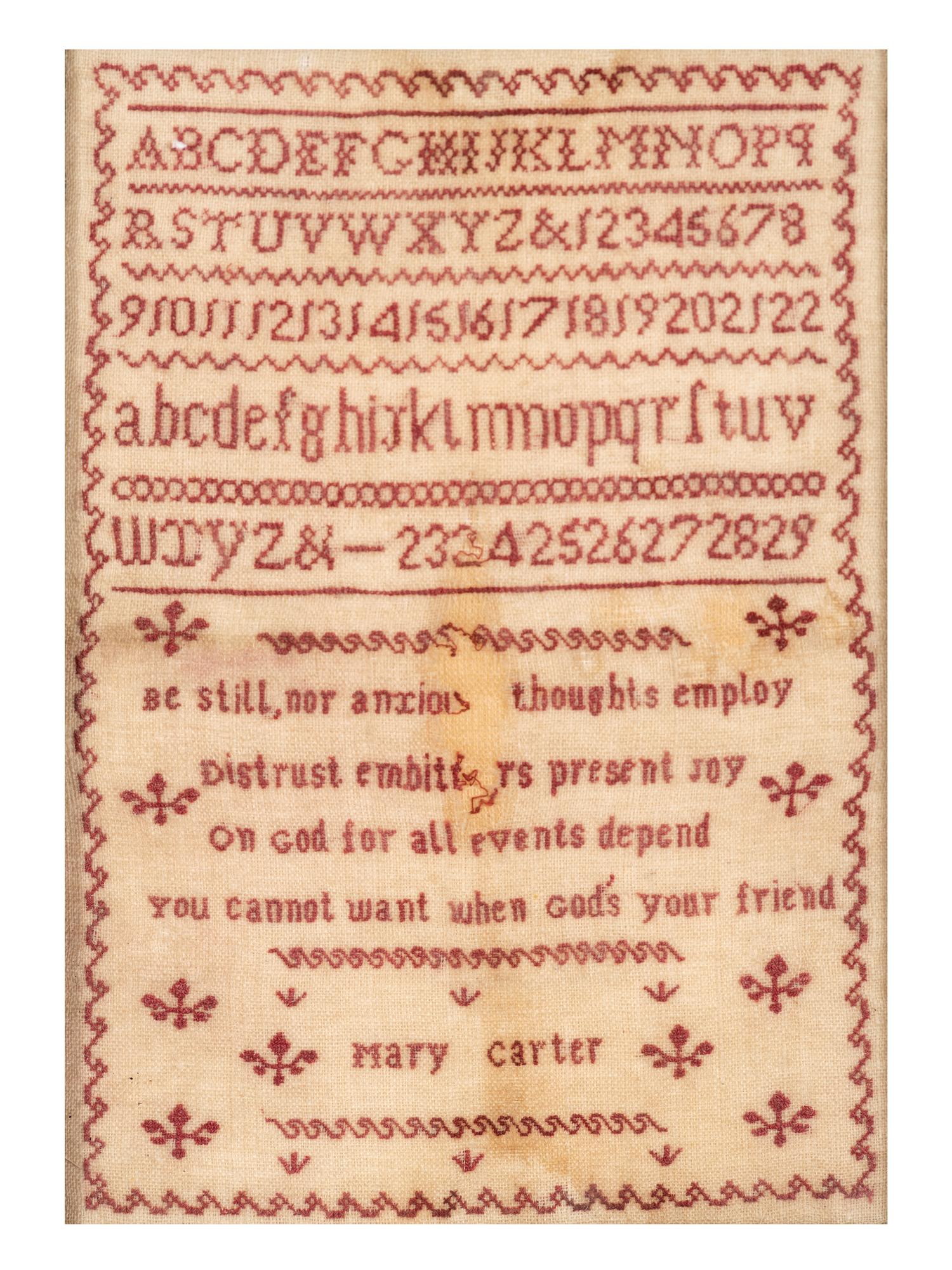 Five Needlework Embroidered Schoolgirl's Samplers