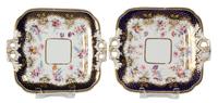 A Pair of English Spode Porcelain Cake Plates Width 9 1/4 inches. — CIRCA 1820