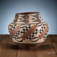 Acoma Four-Color Polychrome Pottery Jar