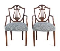 A Pair of George III Mahogany Armchairs