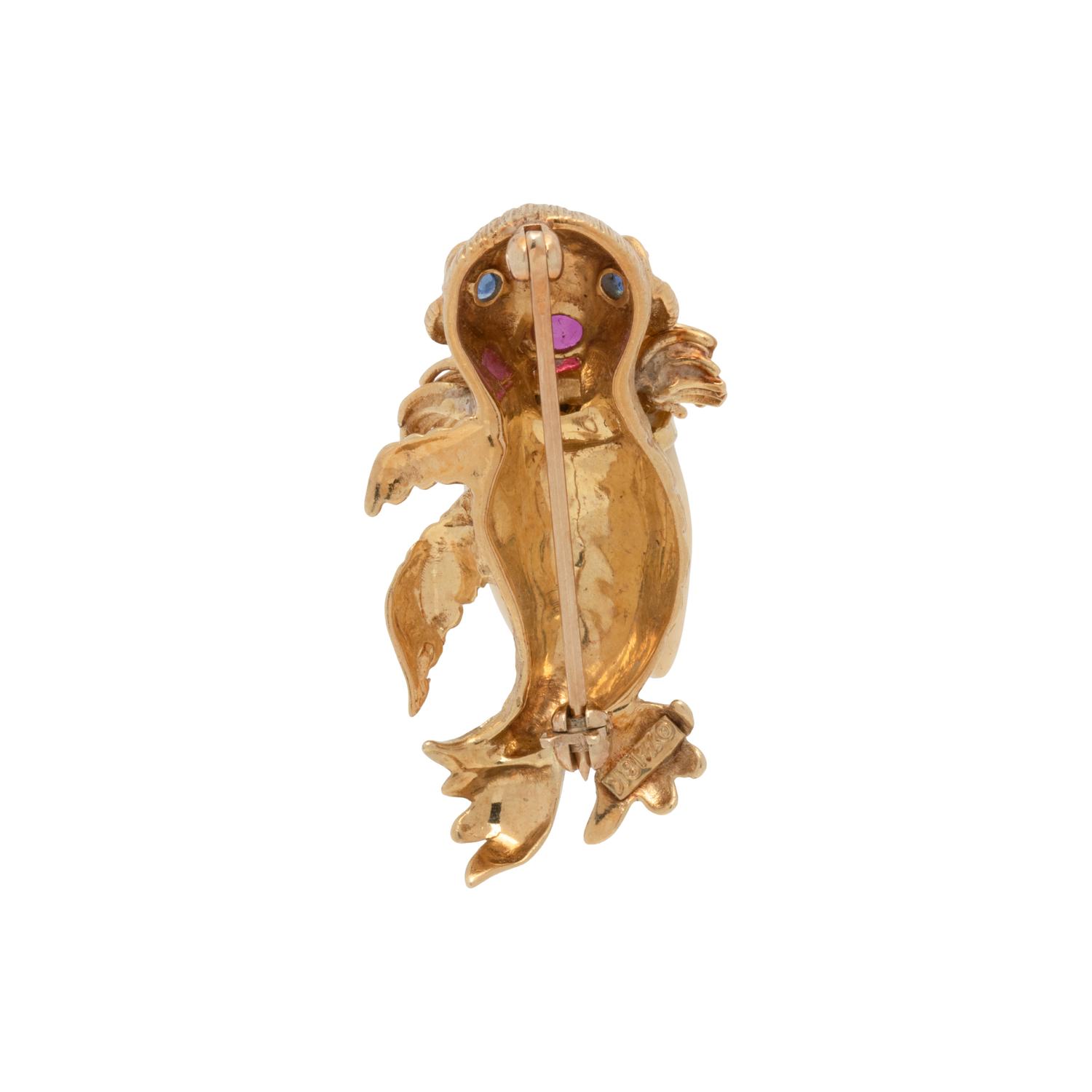 HAMMERMAN BROTHERS, MULTIGEM WALRUS BROOCH