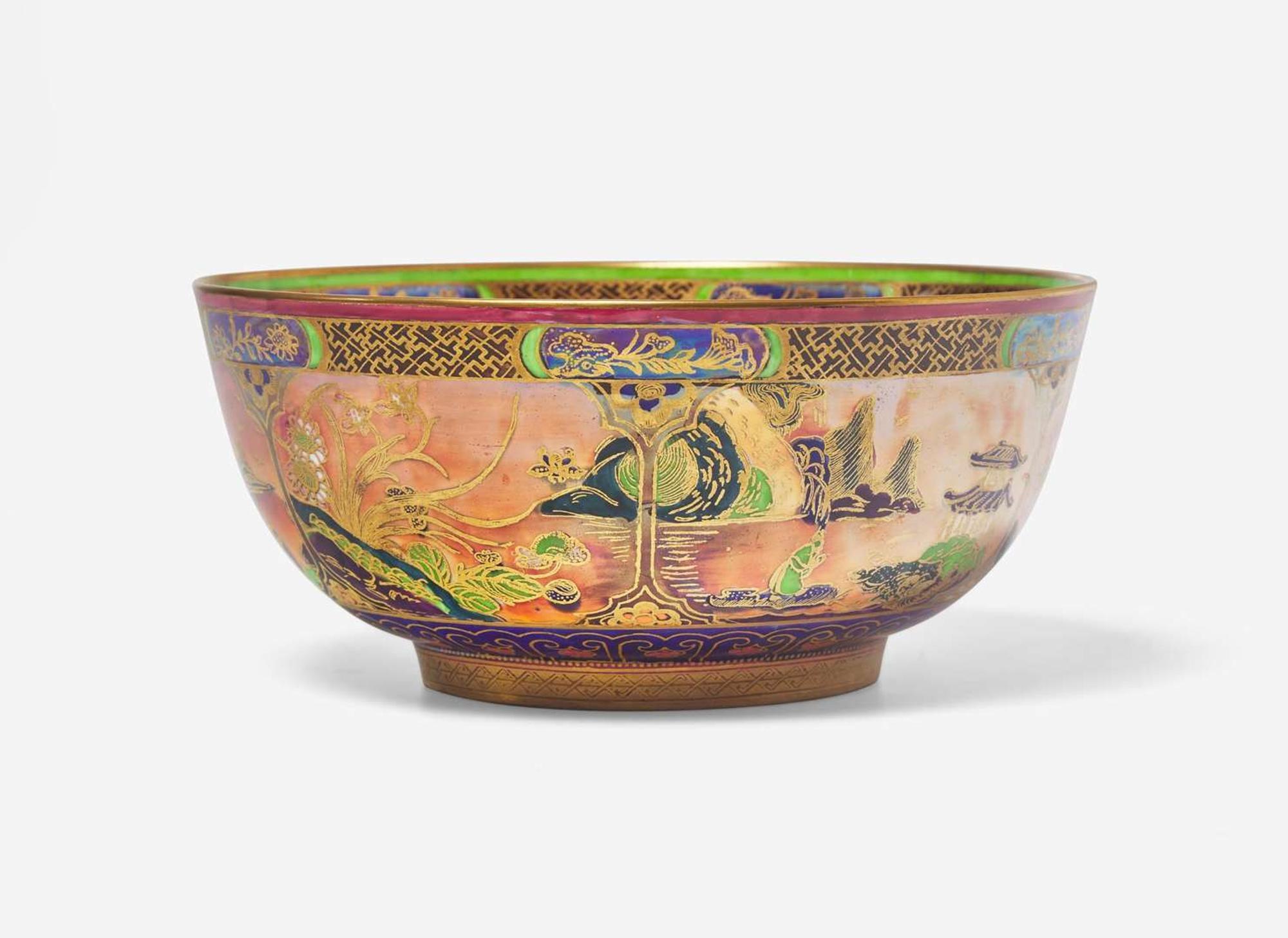 A Wedgwood Flame Fairyland Lustre "Daventry" Pattern Bowl, UK, 1920s