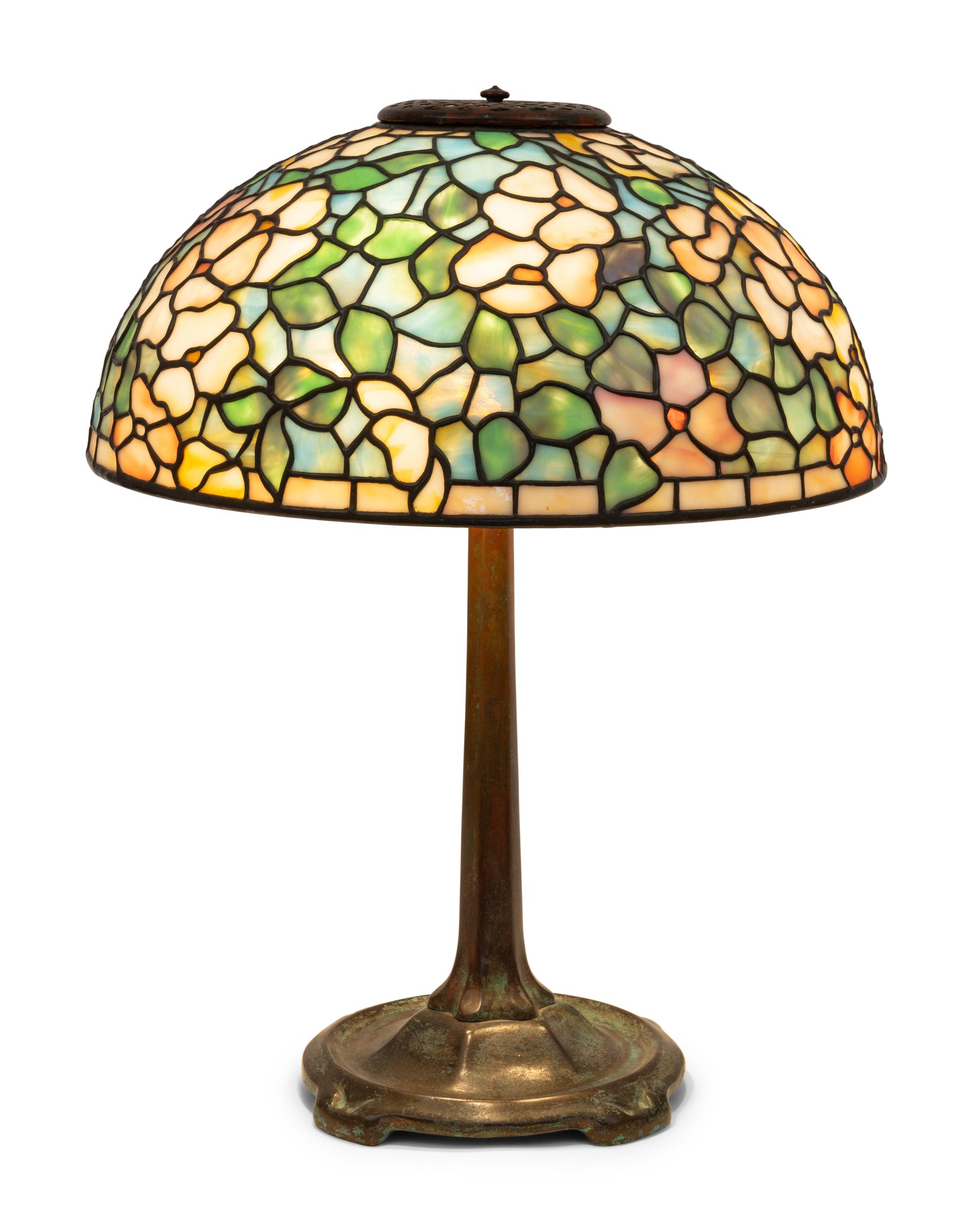 A Leaded Glass Table Lamp