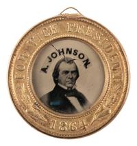 [LINCOLN, Abraham (1809-1865)]. Abraham Lincoln and Andrew Johnson back-to-back campaign ferrotype. 1864.