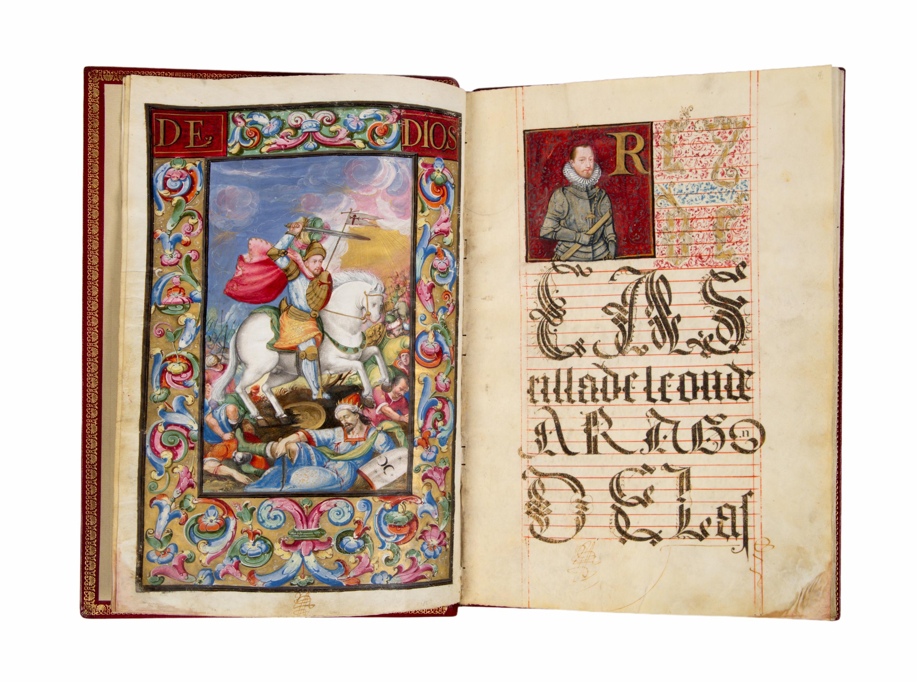 JUAN DEL CASTILLO (likely) (Seville, c. 1584-1640) Carta Ejecutoria de hidalguía (for Diego Maldonado), Illuminated manuscript on parchment [Spain, Granada and Seville, c. 1604–1605]
