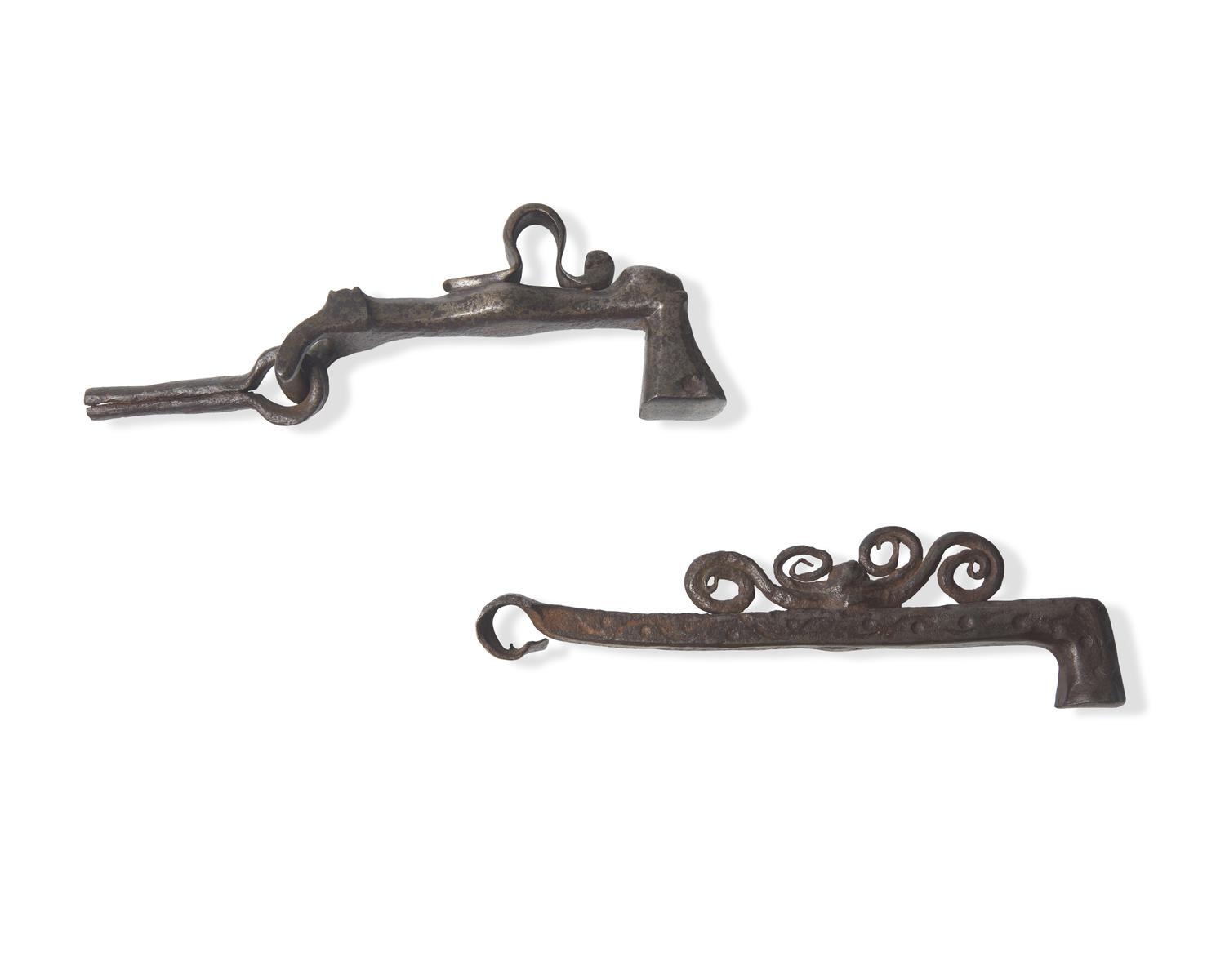 Two Wrought Iron Door Knockers, Spanish, 16th Century