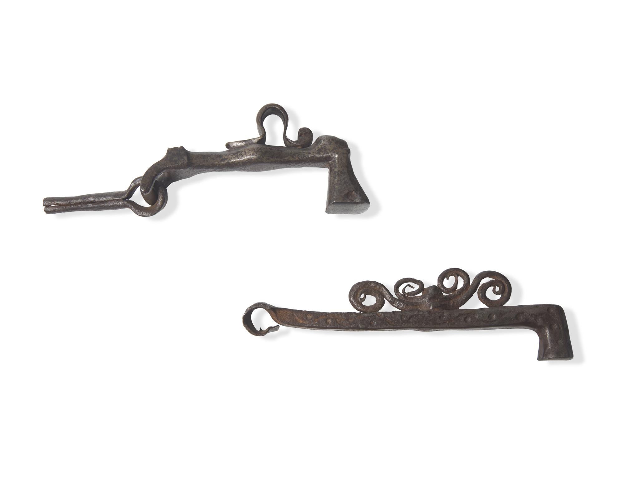 Two Wrought Iron Door Knockers, Spanish, 16th Century