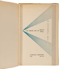 WEST, Nathanael (1903-1944). The Dream Life of Balso Snell . Paris & NY: Contact Editions, 1931.