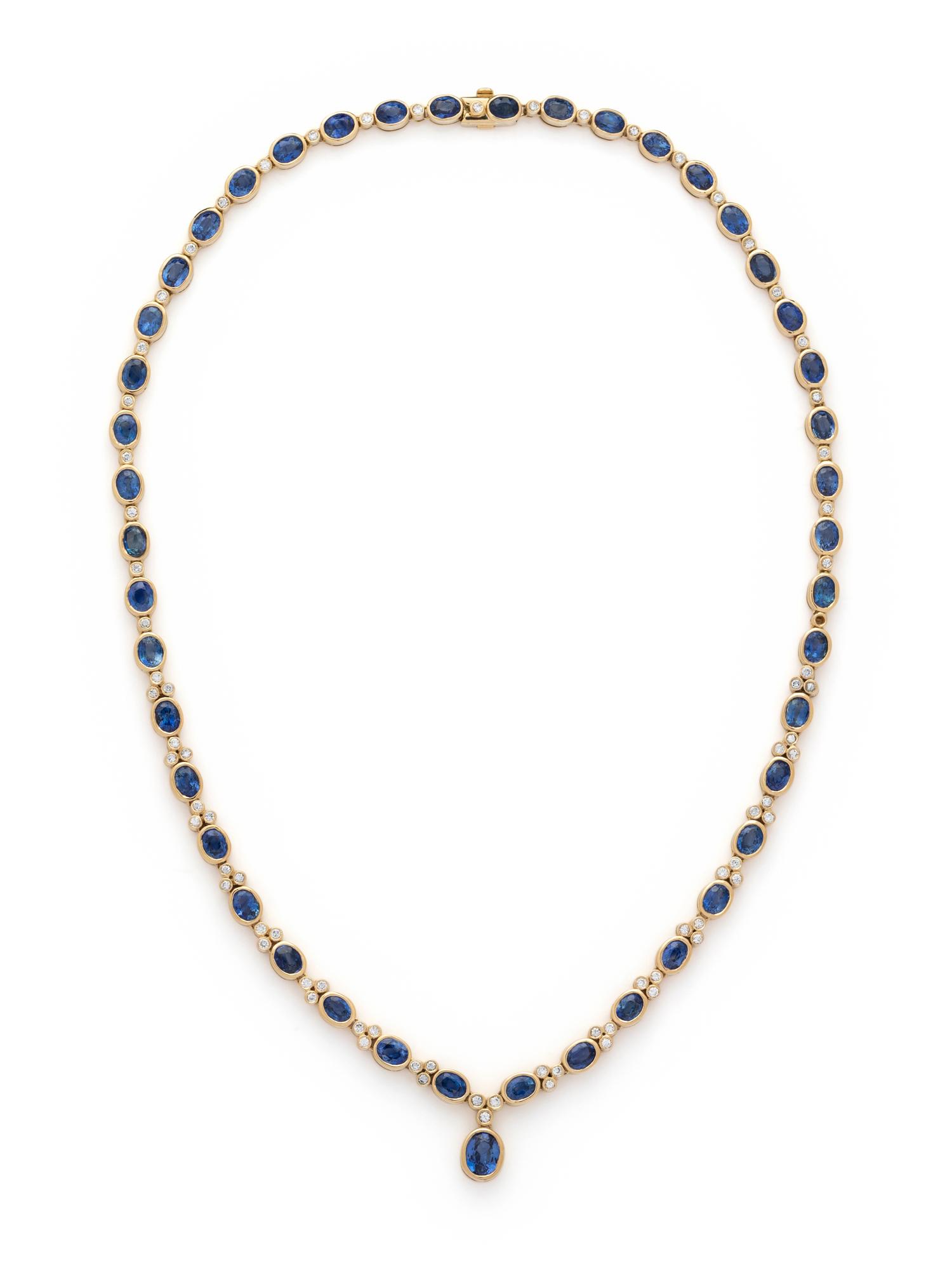 SAPPHIRE AND DIAMOND NECKLACE