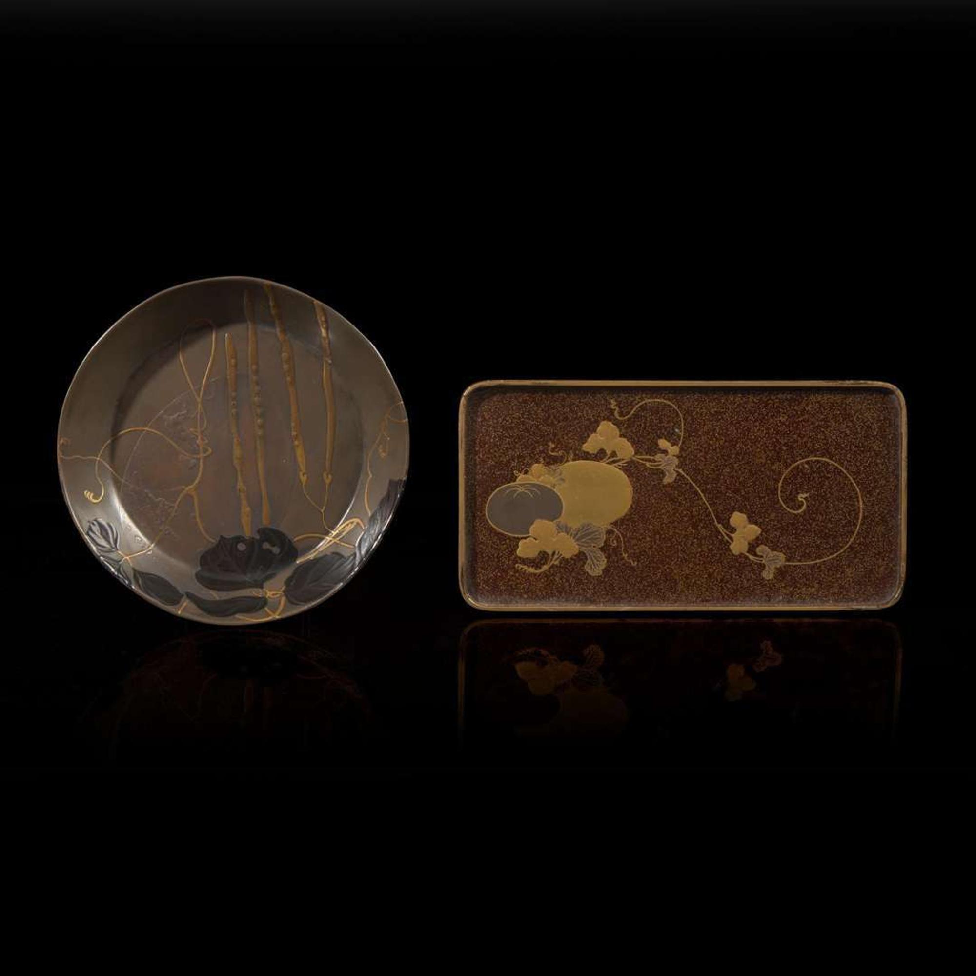 A group of five Japanese lacquer objects 日本漆器五件 Meiji to Taisho period ?????