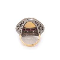 OPAL, RUBY AND DIAMOND RING