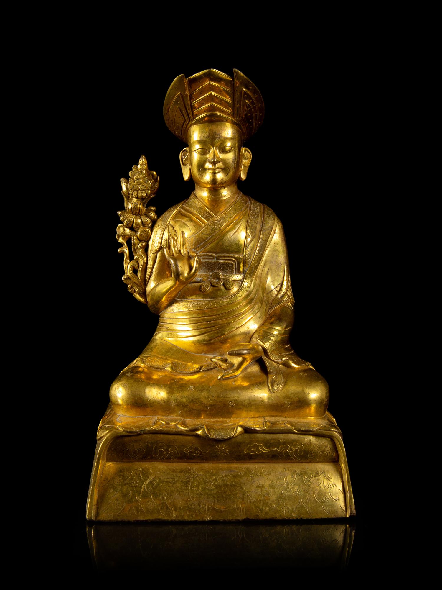 A Sino-Tibetan Gilt Bronze Figure
