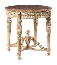 A Louis XVI Style Painted Marble-Top Table
