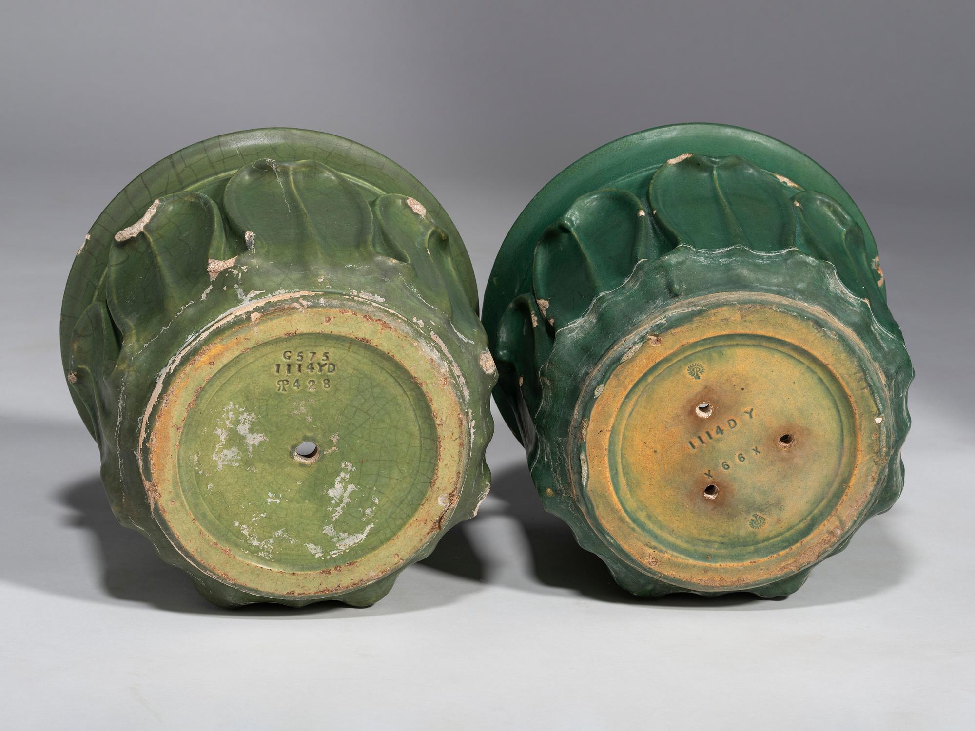 Two Matte Glazed Architectural Jardinières, 1905