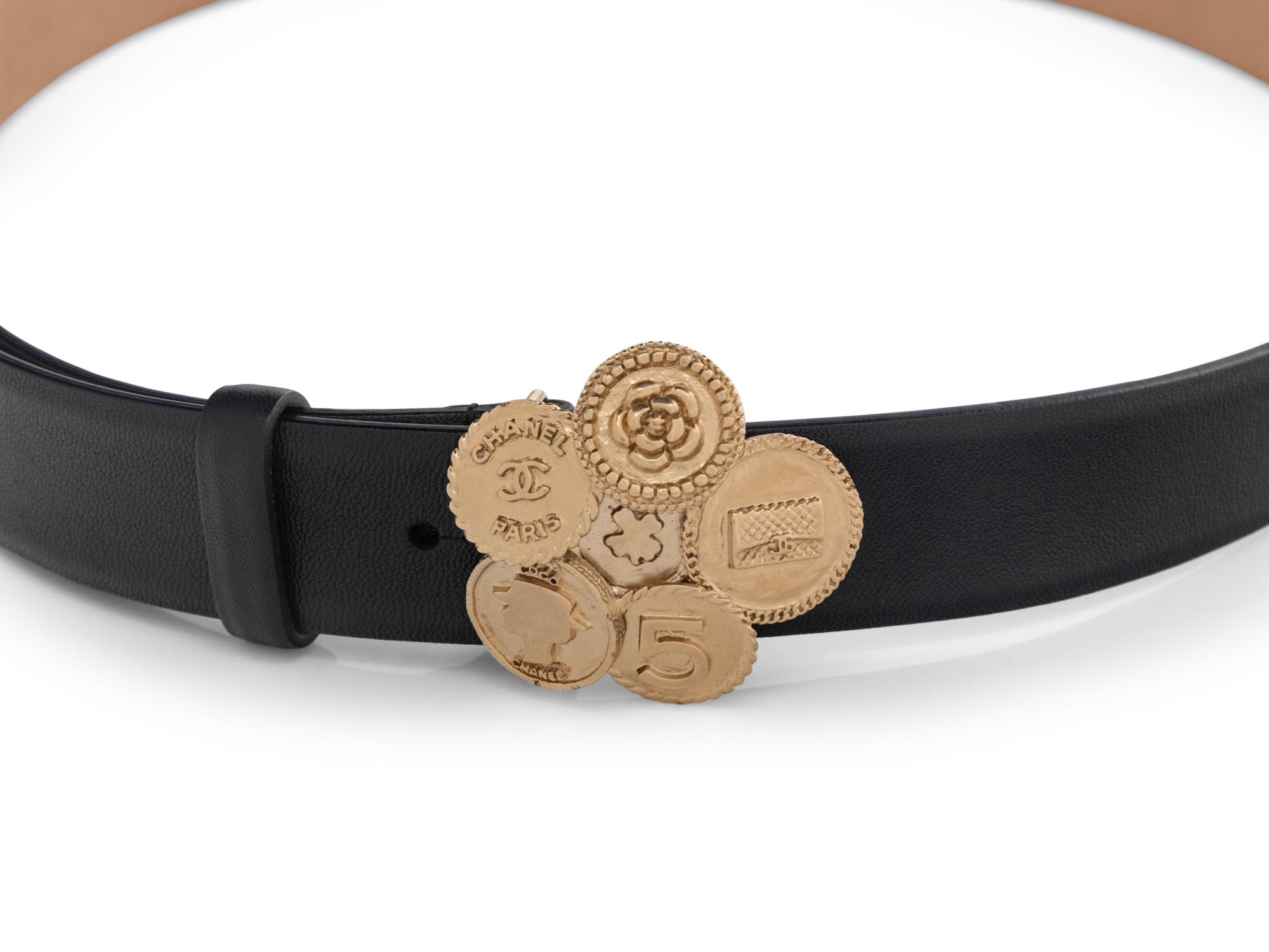 Chanel Leather Belt with Coin Buckle