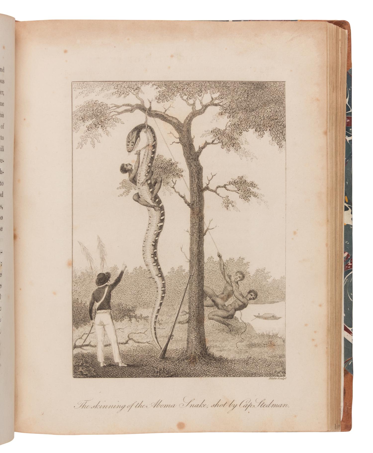[Travel & Exploration]. Stedman, John Gabriel (1744-1797). Narrative, of a five years' expedition against the revolted Negroes of Surinam in Guiana on the wild coast of South America; from the year 1772, to 1777 . London: for J. Johnson, 1806.