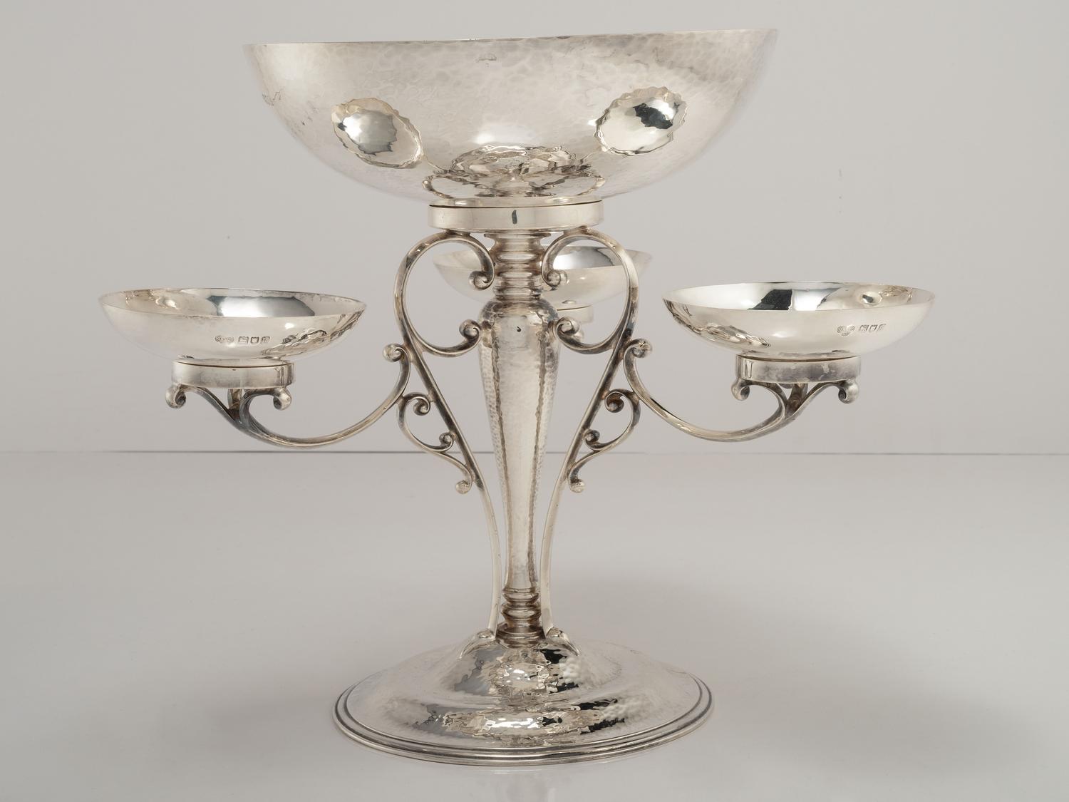 Arts and Crafts Hammered Epergne, 1905