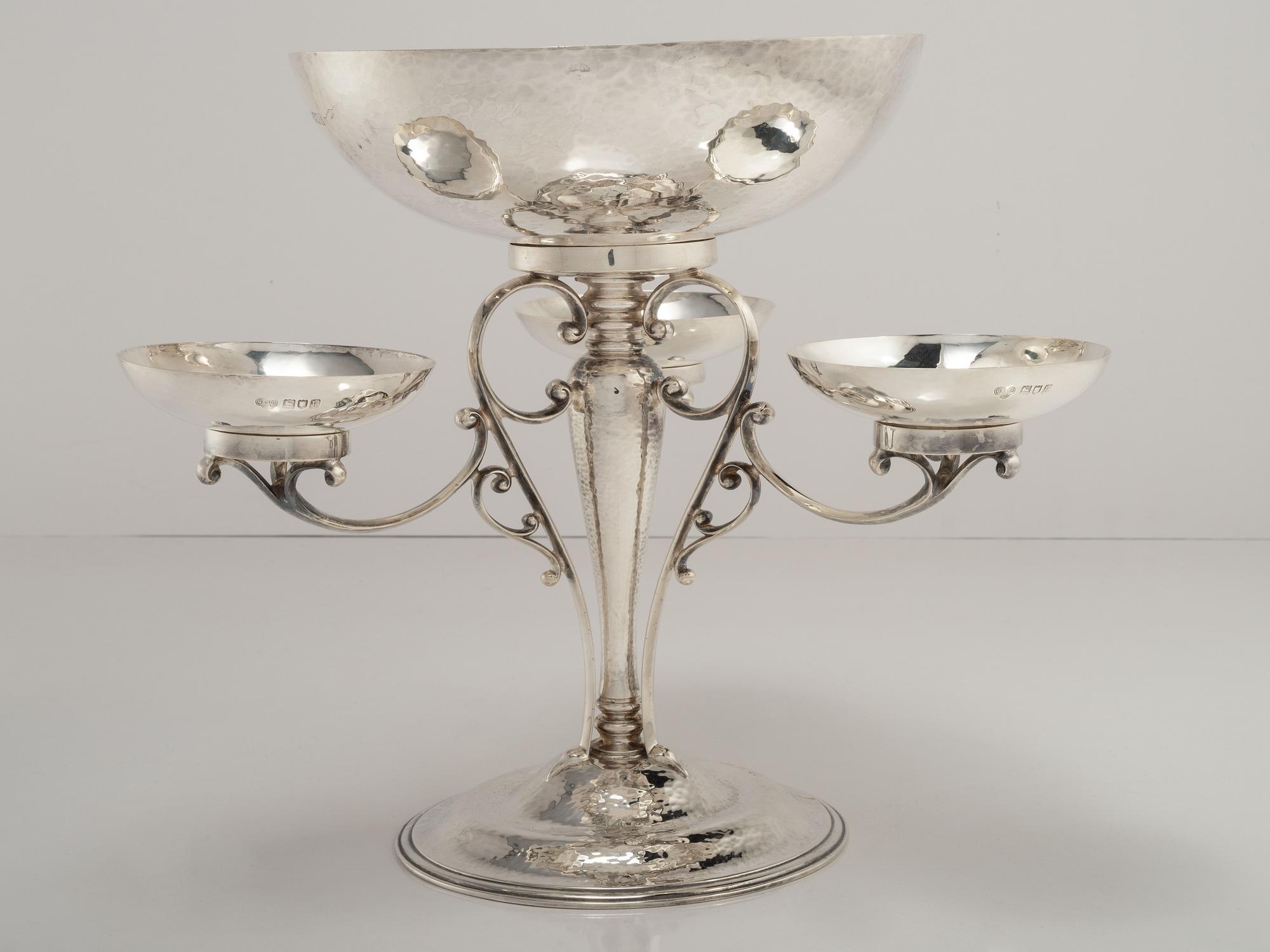 Arts and Crafts Hammered Epergne, 1905