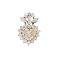 FANCY LIGHT BROWNISH YELLOW DIAMOND AND DIAMOND HEART PENDANT