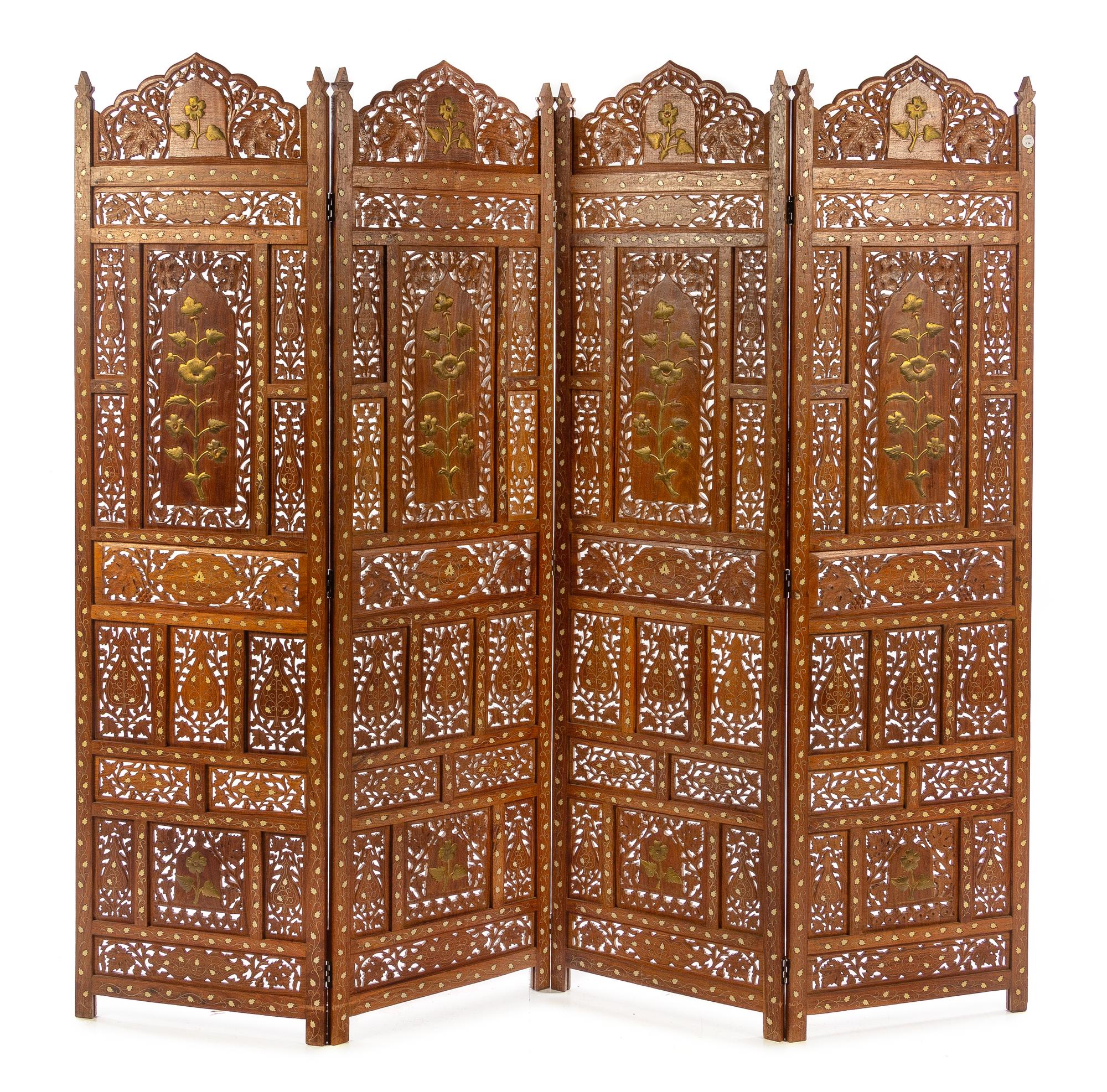 A Southeast Asian Four-Panel Floor Screen