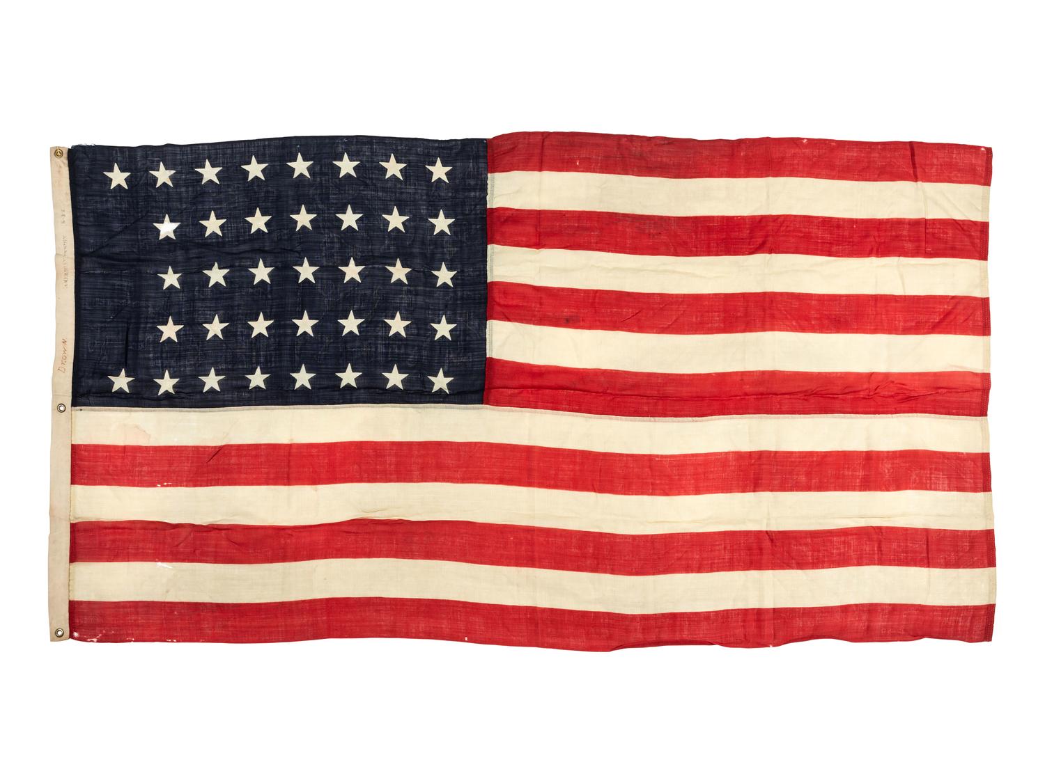 [FLAGS]. 37-star American flag. Ca 1866-1867.