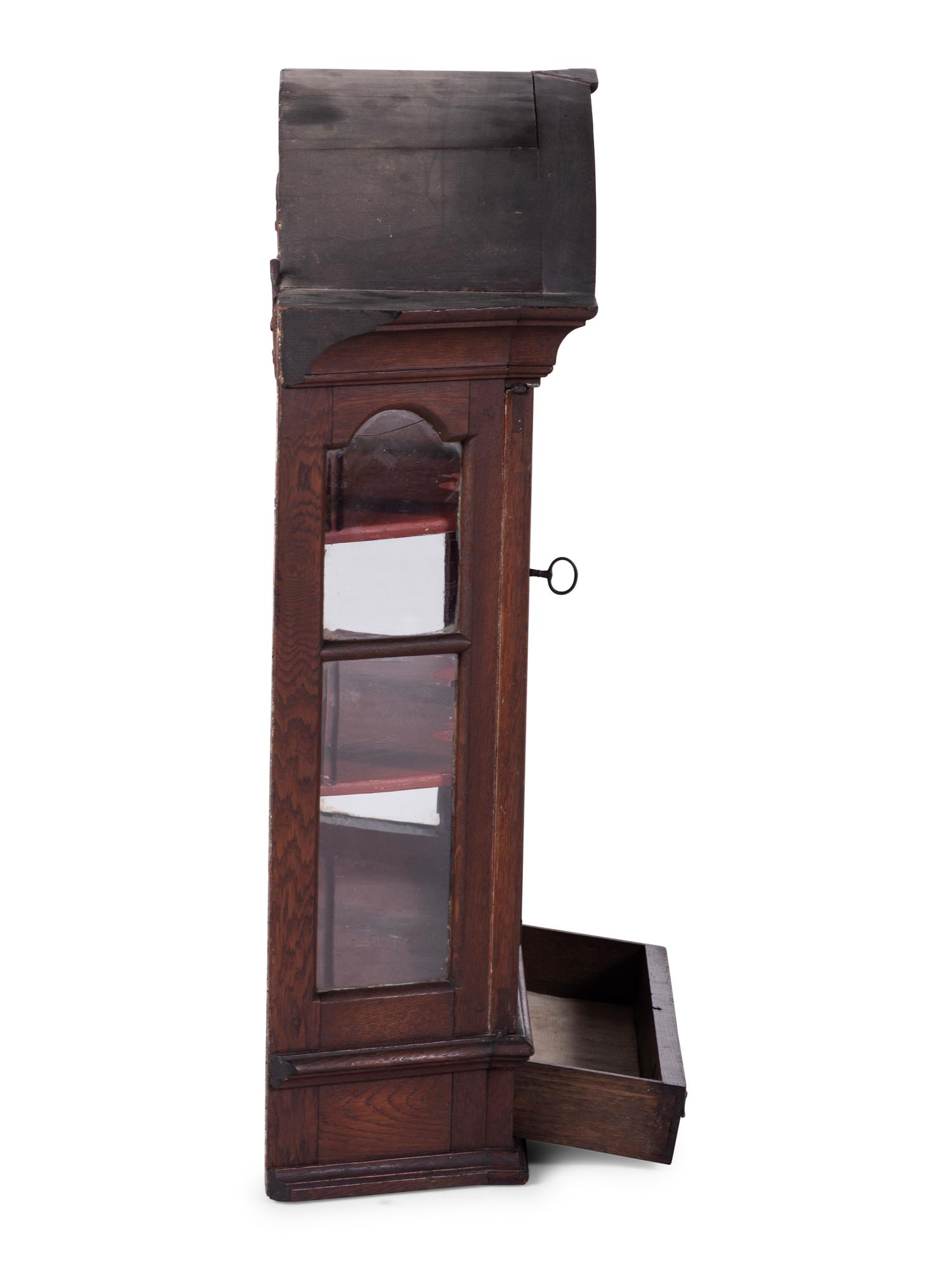 A Queen Anne Molded Oak Table Top Display Cabinet