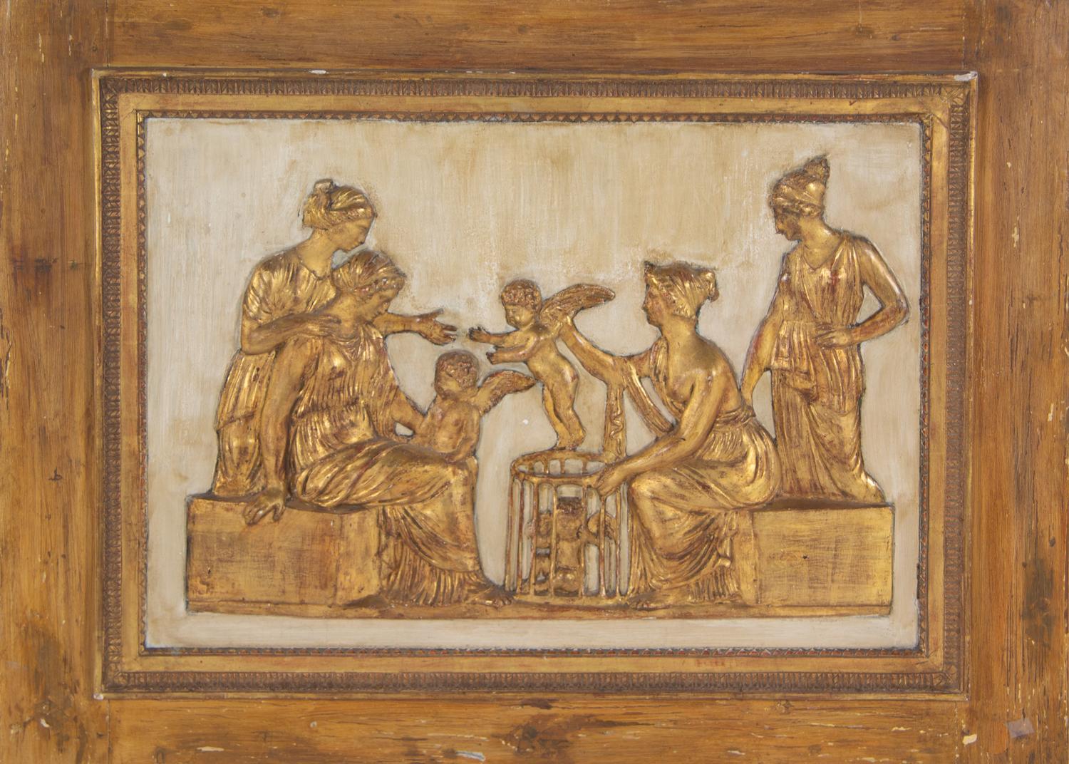 A Continental Neoclassical Molded Plaster Relief Plaque