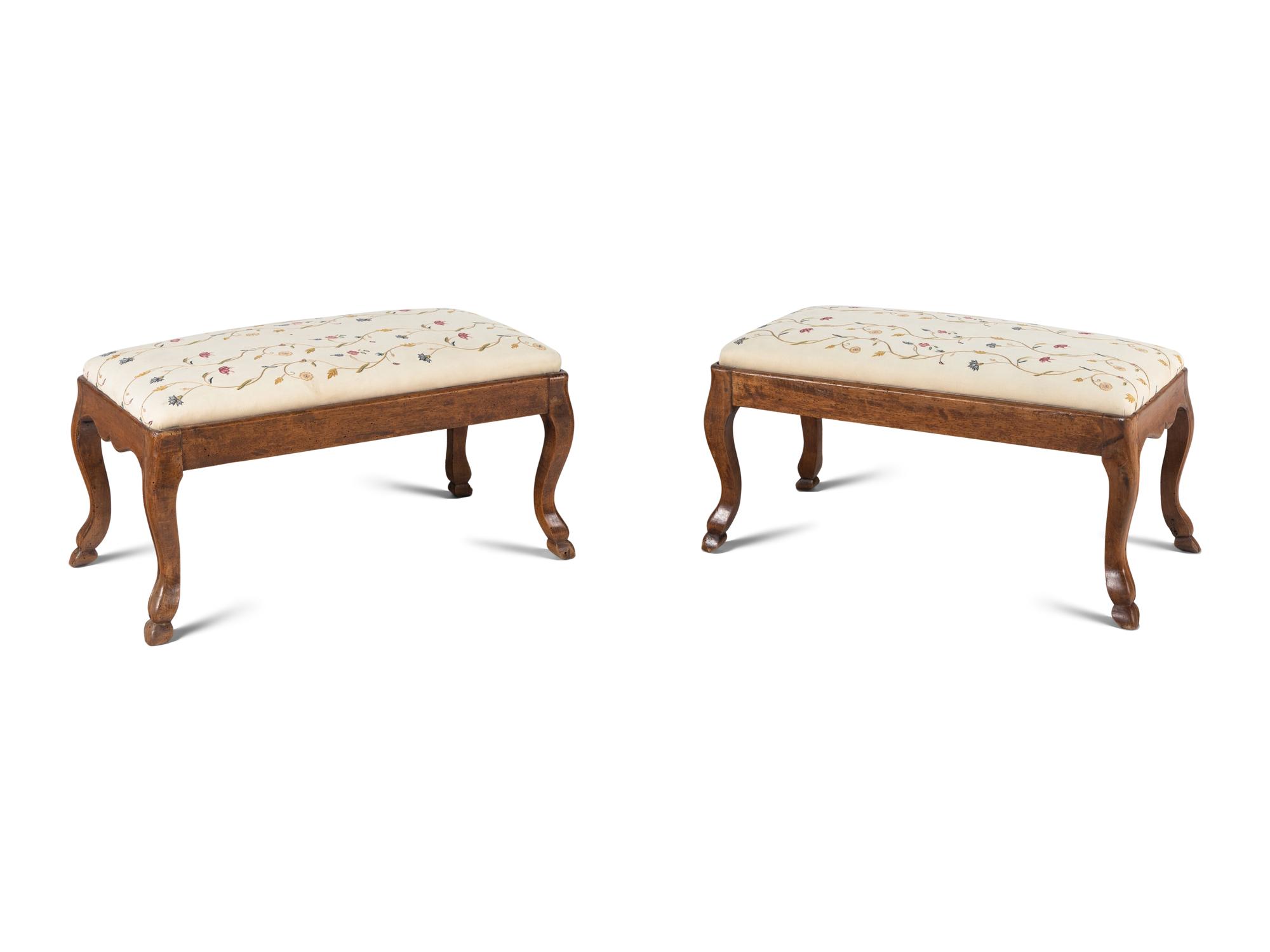 Italian Rococo Style Serpentine Front Benches
