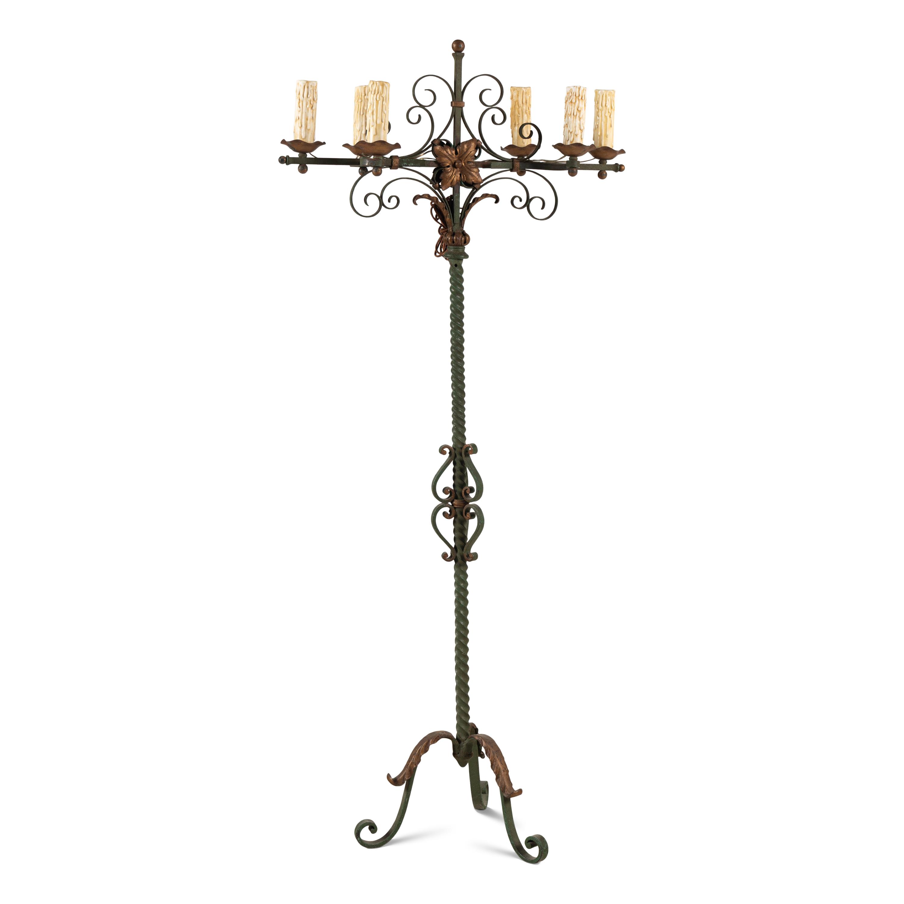 A Painted Iron Floor Lamp