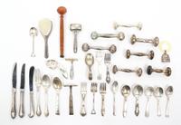 A Group of Silver Baby Articles Length of largest 5 3/4 inches. — 20TH CENTURY
