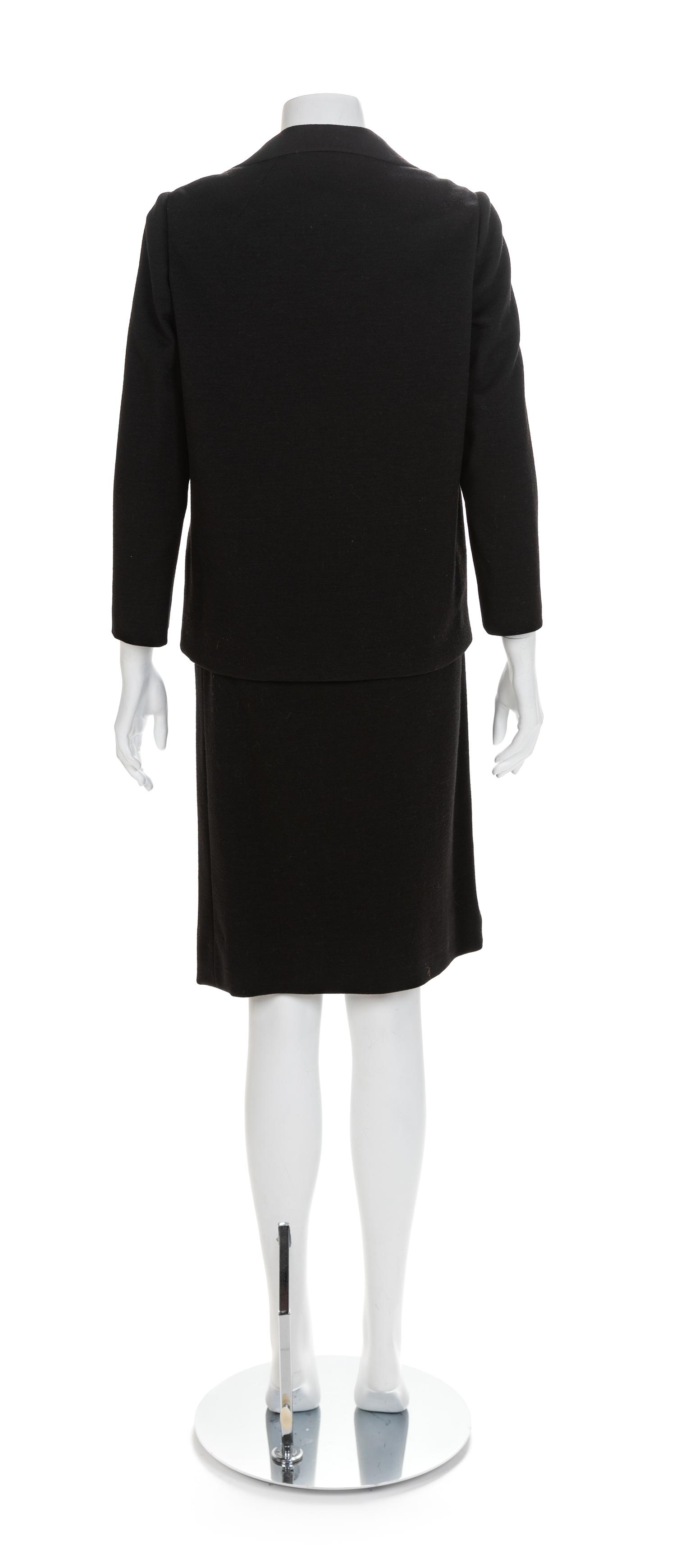 Norman Norell Black Two-Piece Dress, 1960s No size label