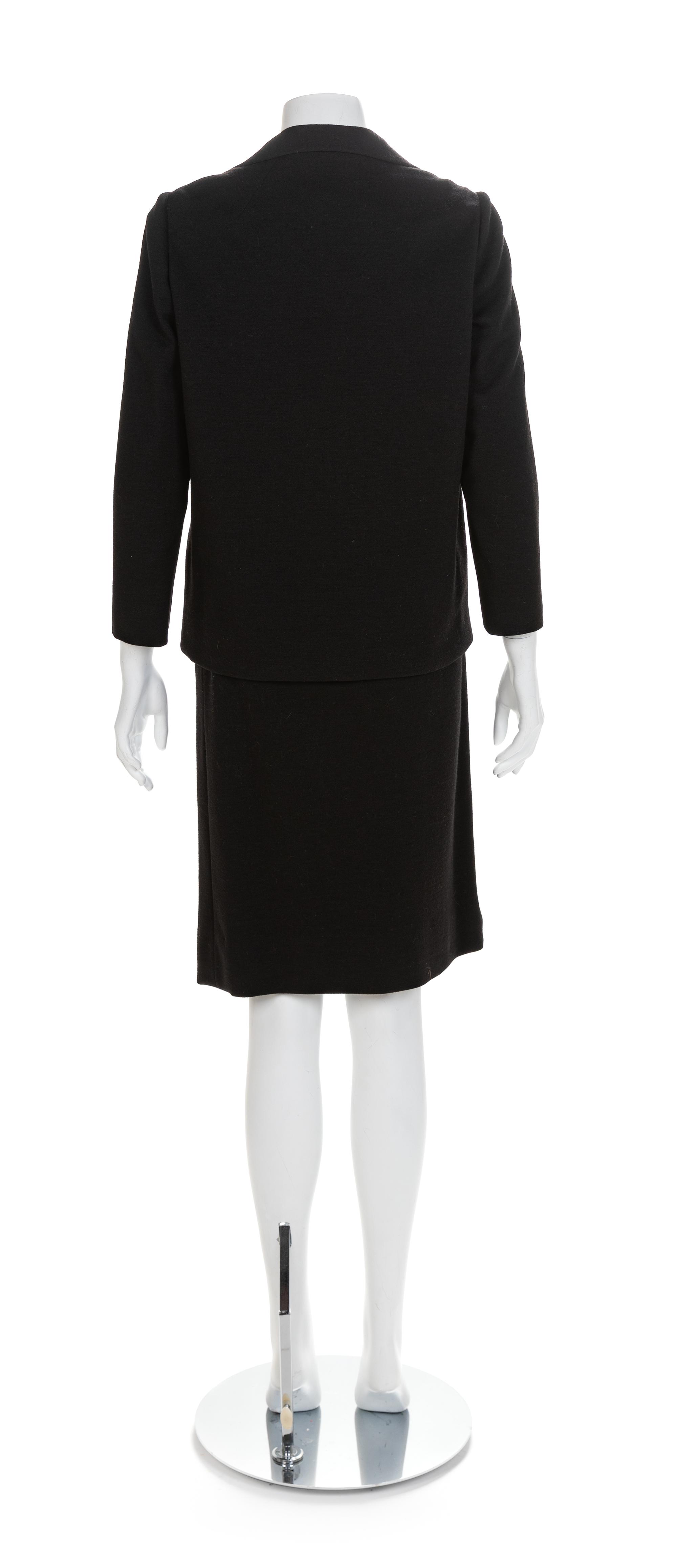 Norman Norell Black Two-Piece Dress, 1960s No size label