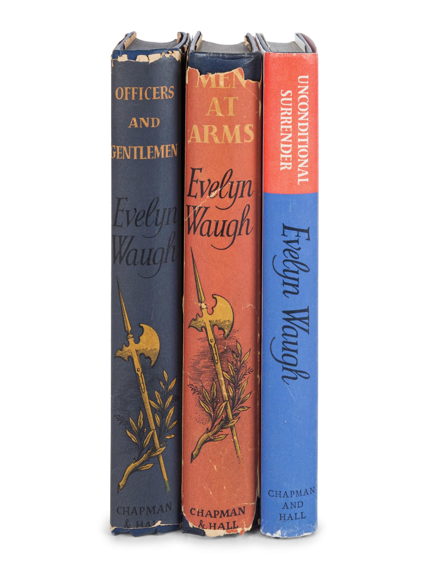 WAUGH, Evelyn, (1903-1966). [ Sword of Honour trilogy]. Men at Arms. -- Officers and Gentlemen. -- Unconditional Surrdender. London: Chapman & Hall, 1952-61.
