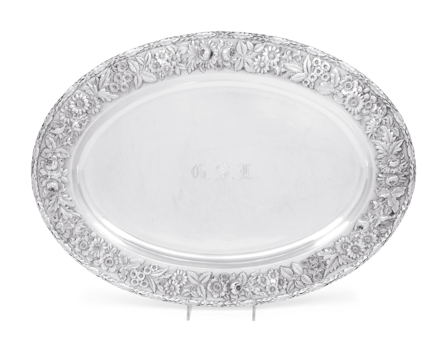 An S. Kirk & Son Repoussé Silver Serving Tray