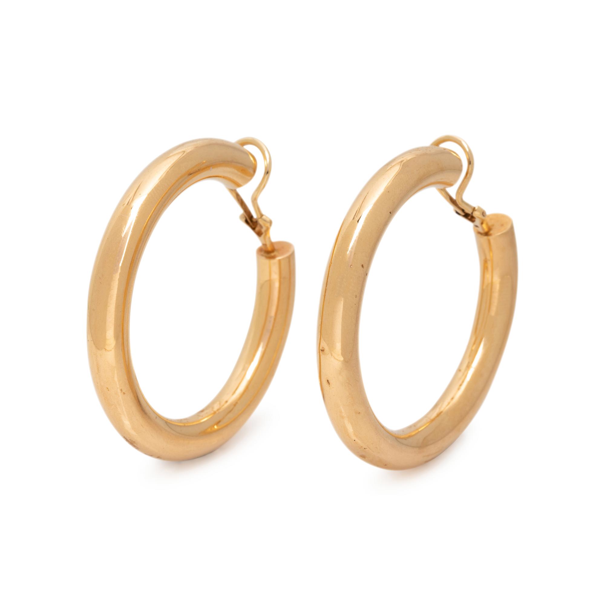 YELLOW GOLD HOOP EARCLIPS