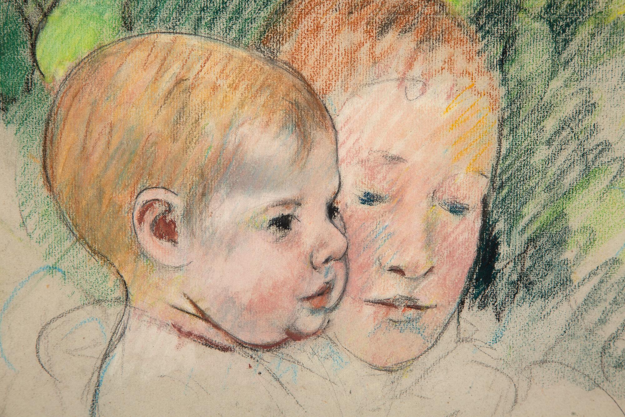 Woman and Child in Front of a Fruit Tree