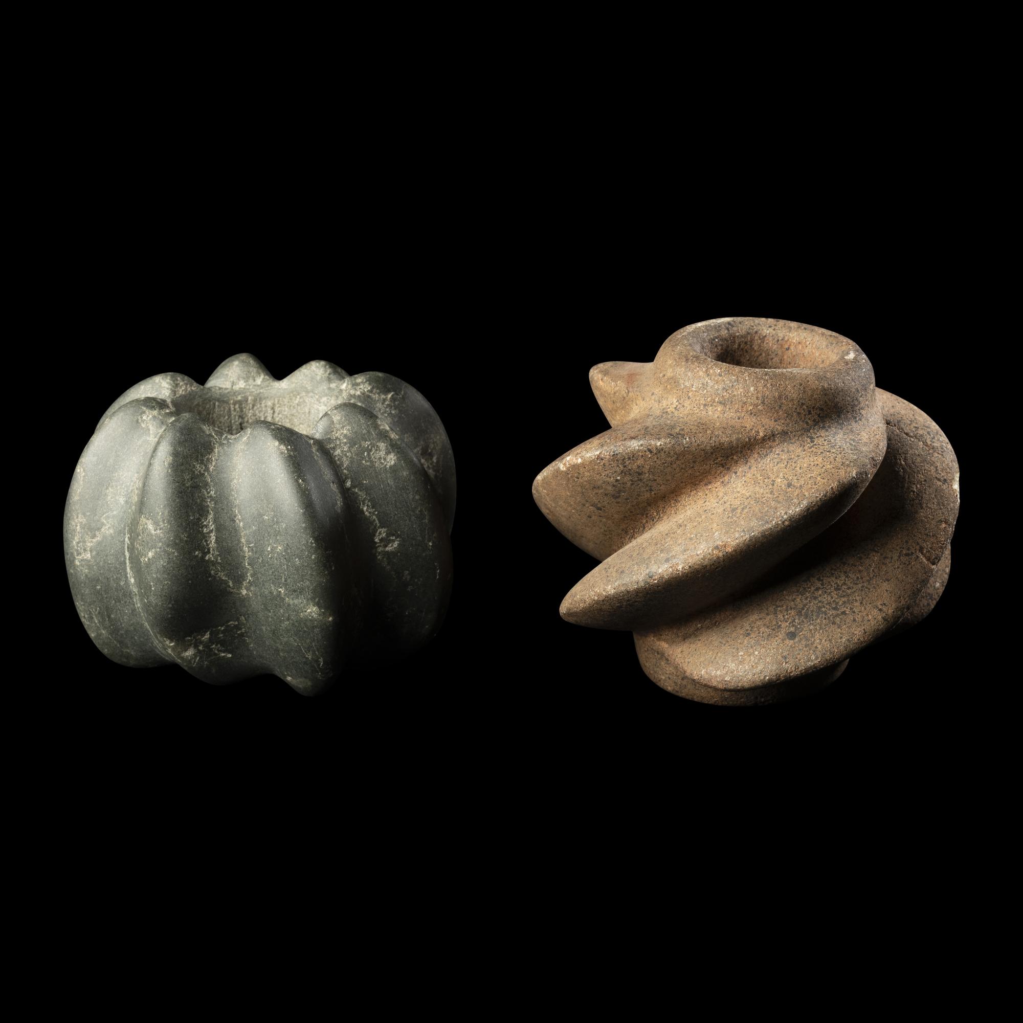 Two Chavin Stone Mace Heads