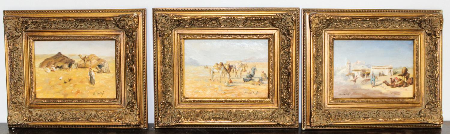 G. Latif, (20th century), Mediterranean Scenes (a group of three works)