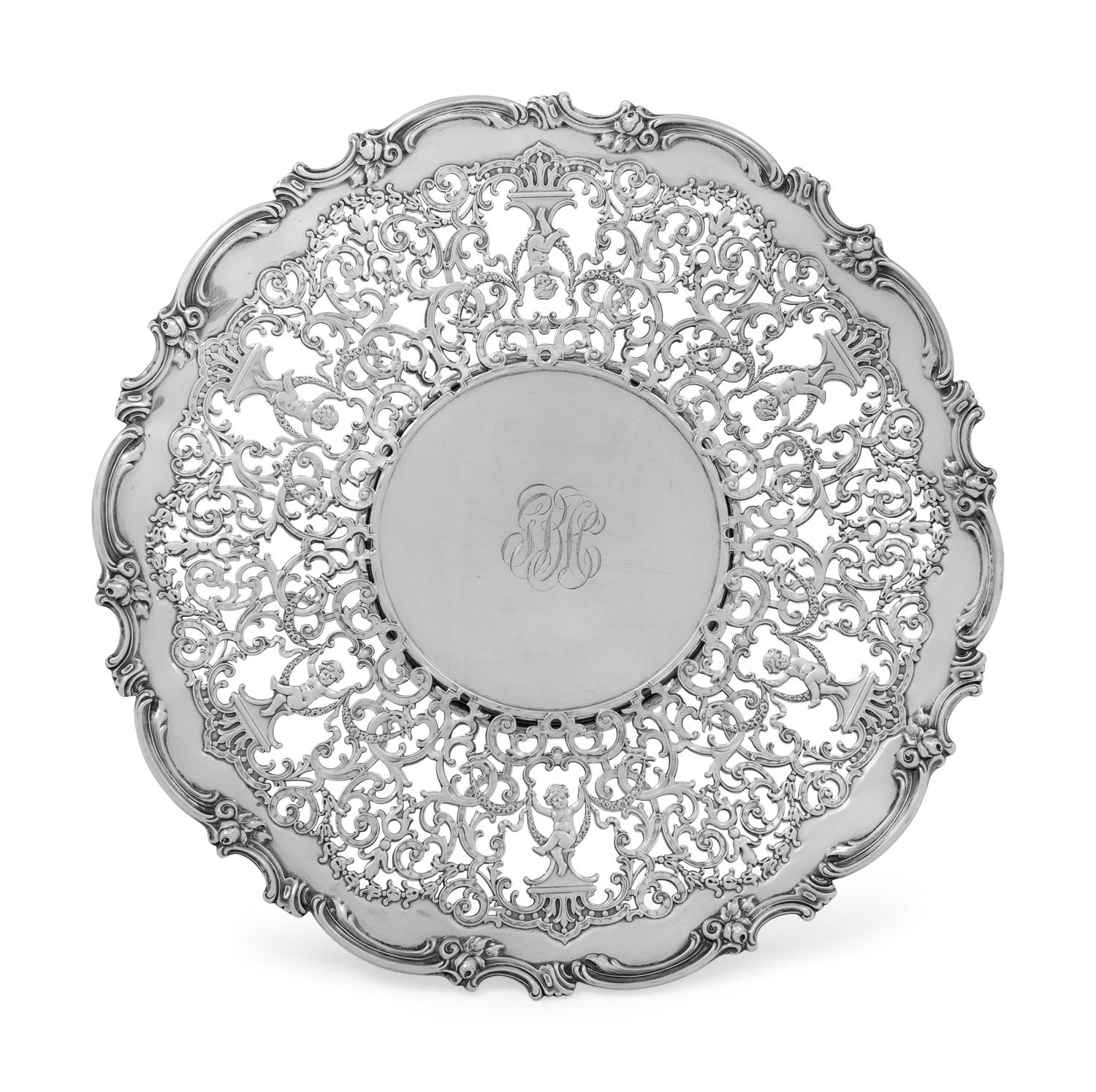 An American Silver Reticulated Plate