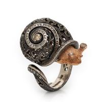 Alex Soldier, 'Codi the Snail' Diamond, Rose Gold, and Sterling Silver Ring