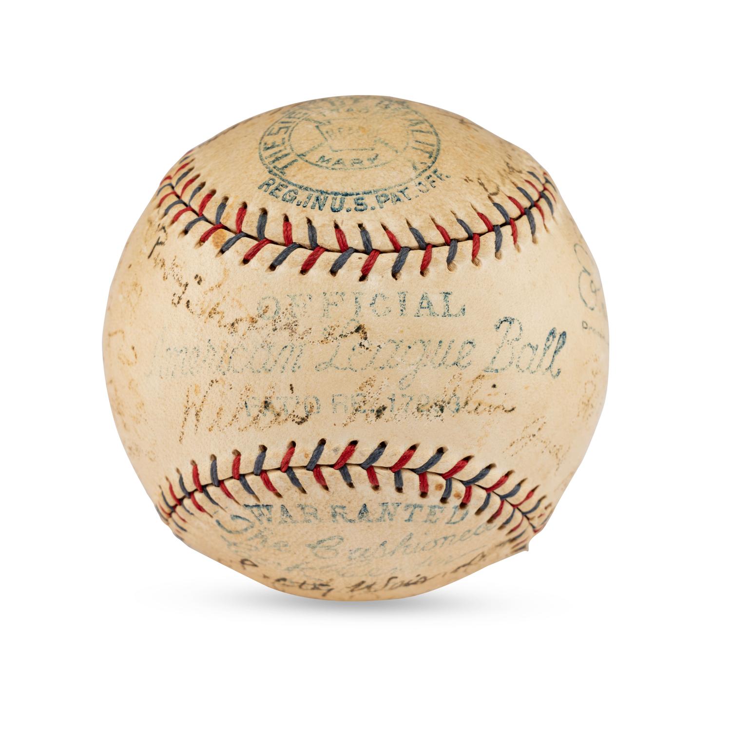 A 1930 Cleveland Indians Team Signed Autograph Baseball (PSA Auction Letter),