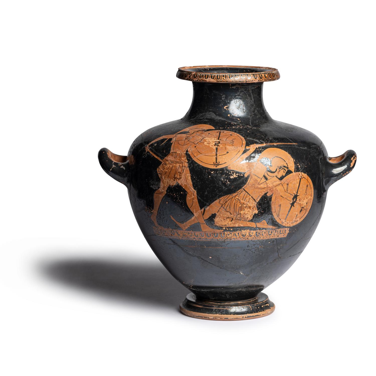 An Attic Red-Figured Kalpis with two Fighting Hoplites