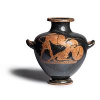 An Attic Red-Figured Kalpis with two Fighting Hoplites